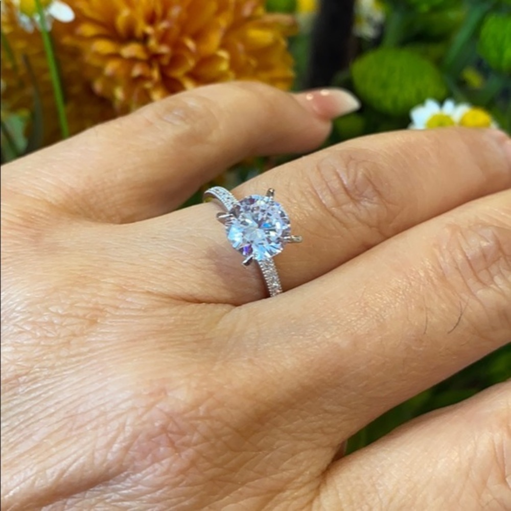 Eternity 2ct Round Engagement Ring 4 5 6 7 8 9